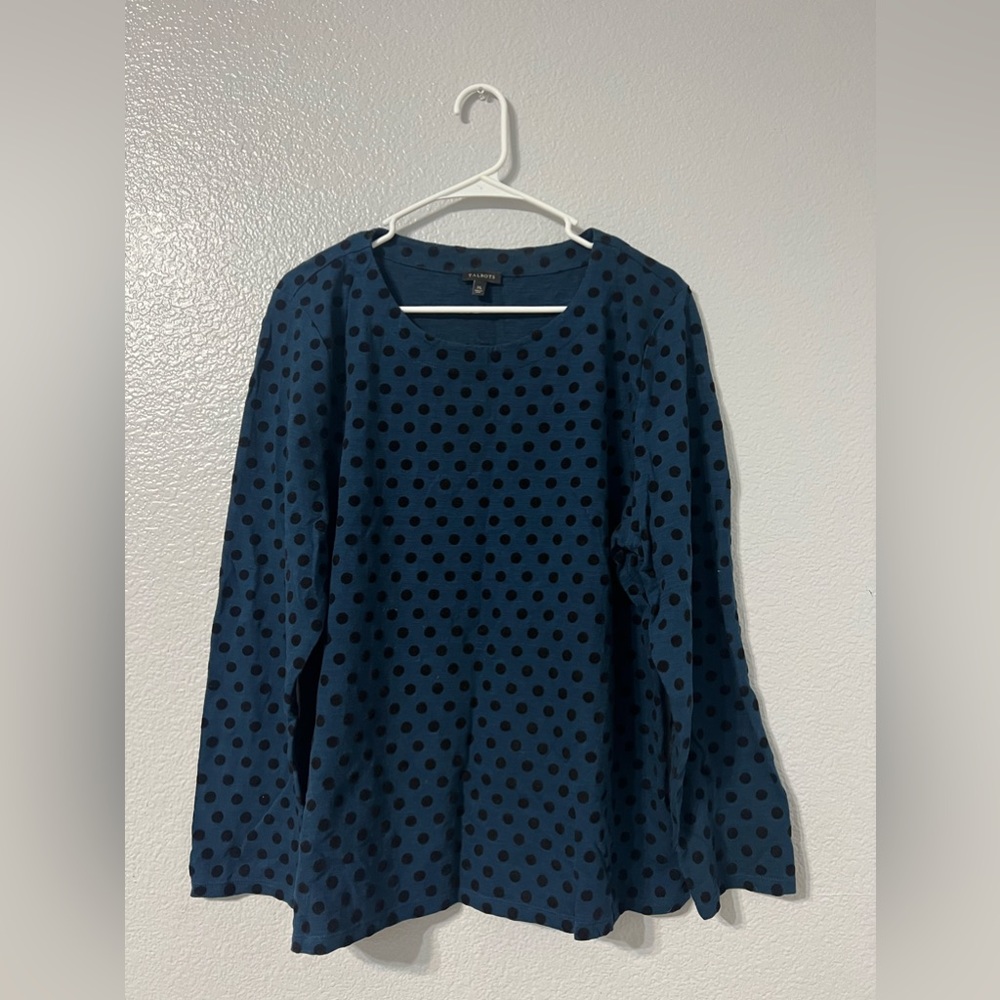 talbots top size XL polka dots